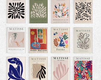 Matisse Prints set of 12,  Exhibition Gallery Wall art set, matisse Print, Printable wall art,boho gallery,Gallery wall art DIGITAL DOWNLOAD