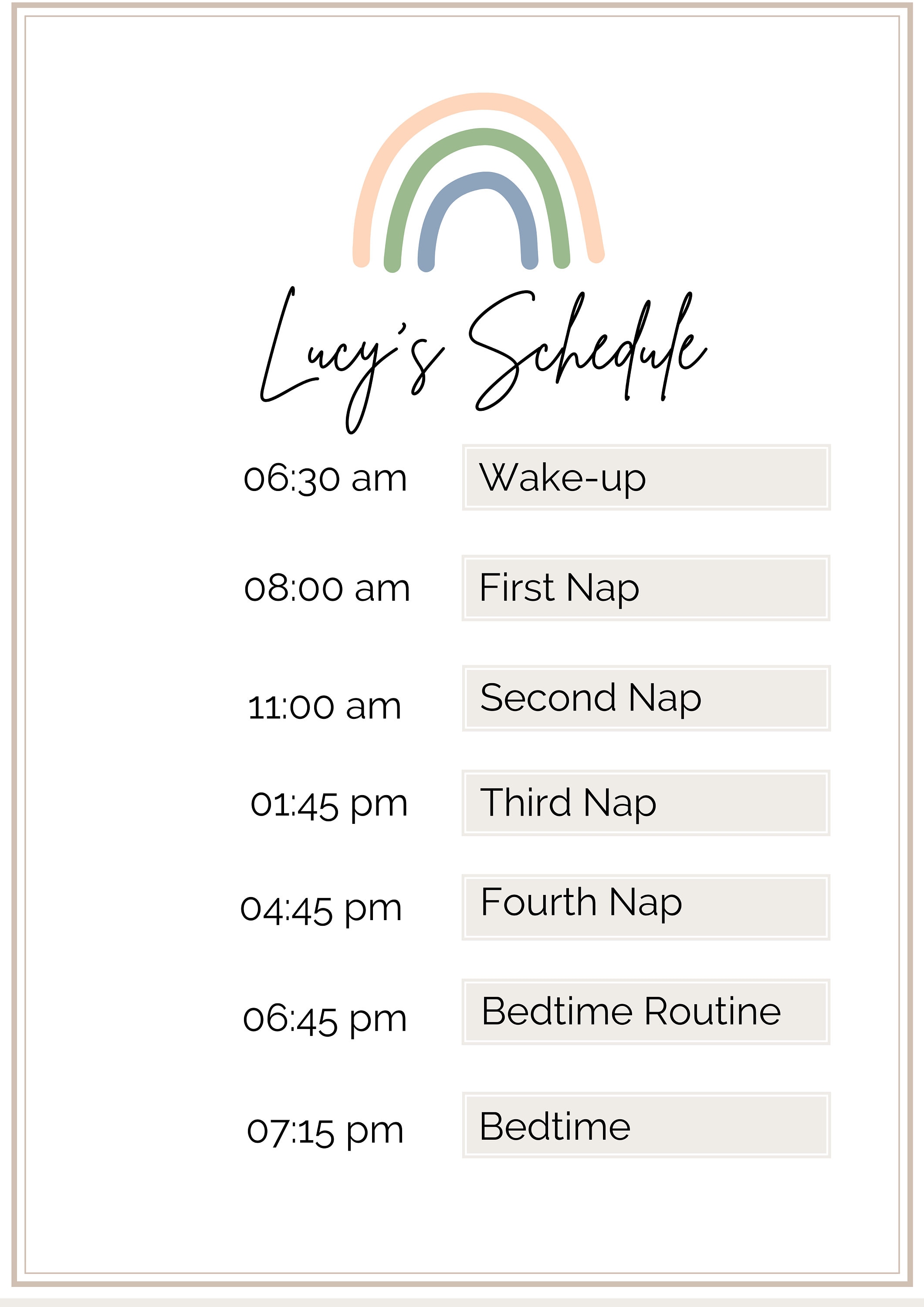 Customizable Sleep Schedule Canva Template for Parents and - Etsy