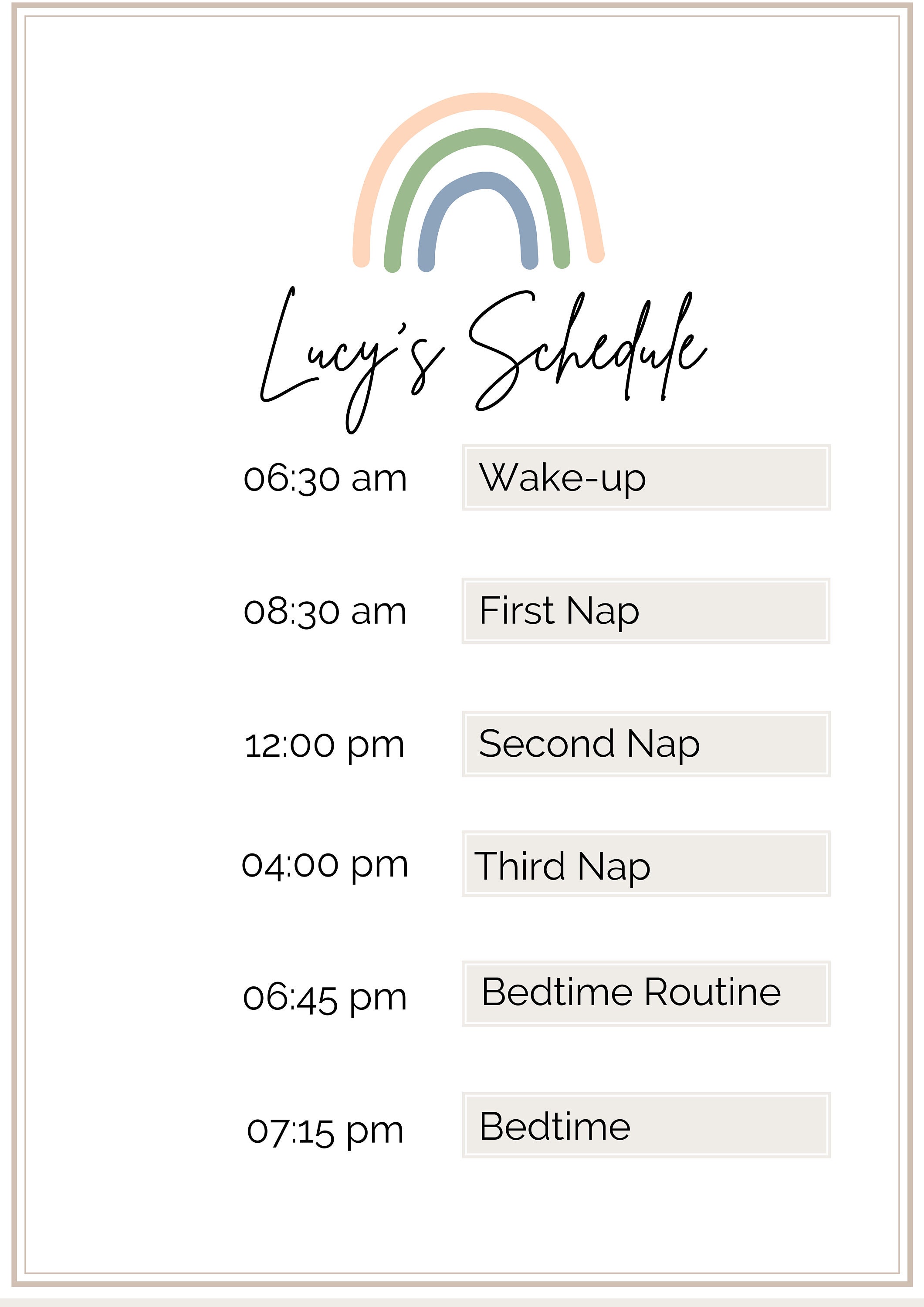 Customizable Sleep Schedule Canva Template for Parents and - Etsy