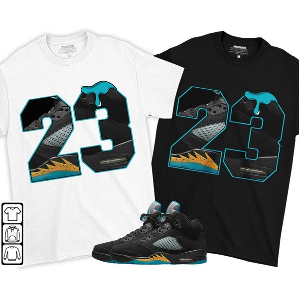 23 Shirt to Match Jordan Retro 5 Aqua Etsy