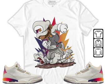 J Balvin x Air Jordan 3 Rainbow Effect Sneaker Gift For Fans Unisex T-Shirt  - Mugteeco