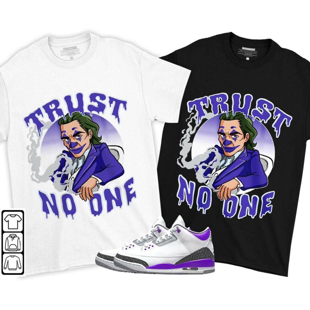 Joker Trust No One Unisex Sneaker Shirt Match Court Purple 3s - Etsy Canada