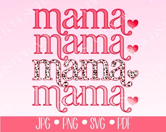 Mama Heart Valentines Day png jpg, Retro Distressed Grunge Look Valentine's Day Mama Digital Design Print svg pdf, Happy Valentines Day