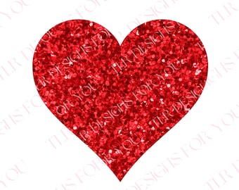 Red Glitter Heart svg, jpg, jpeg, png, pdf, Valentine's Day Glitter Heart Digital Design Print