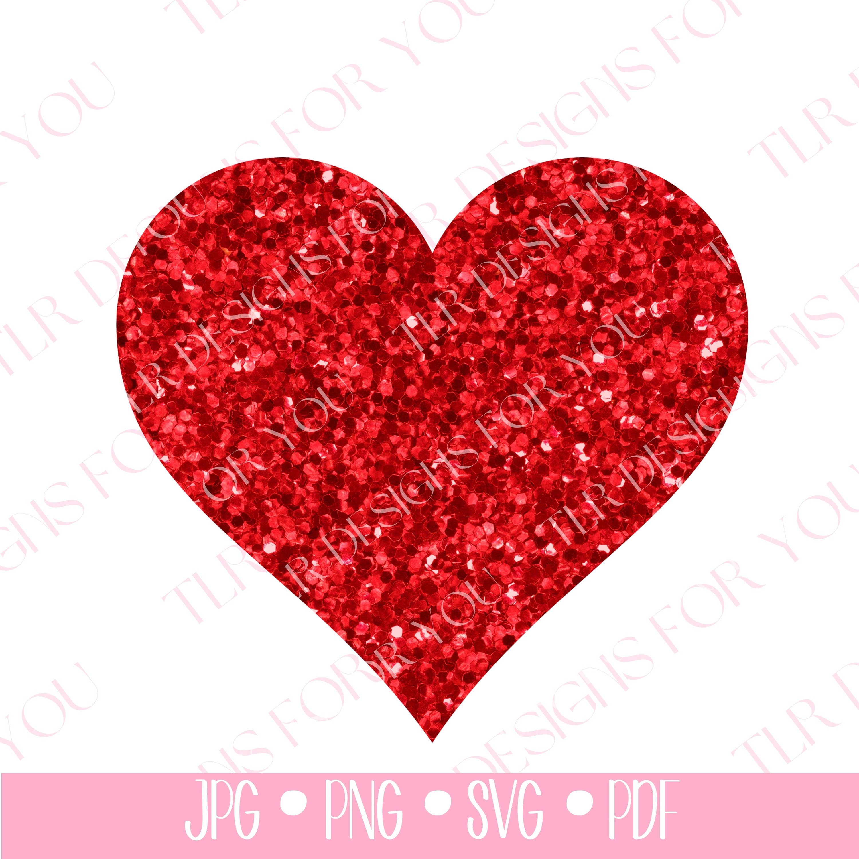 Red Glitter Heart Svg, Jpg, Jpeg, Png, Pdf, Valentine's Day Glitter
