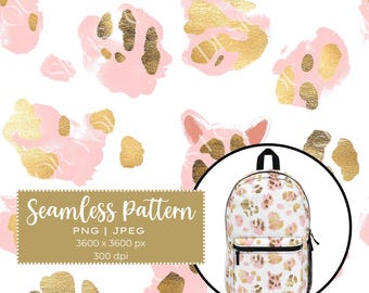 Trendy Pastel Pink Gold Leopard Print Digital Seamless Pattern for Feminine Decor and Fashion Girly Aesthetic Fabric Design