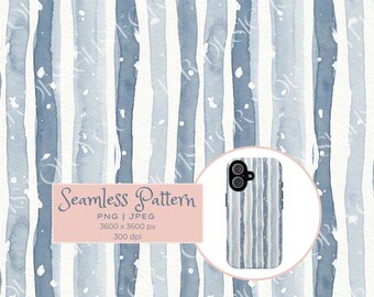 Blush Frost Winter Stripes Seamless Pattern Digital Paper