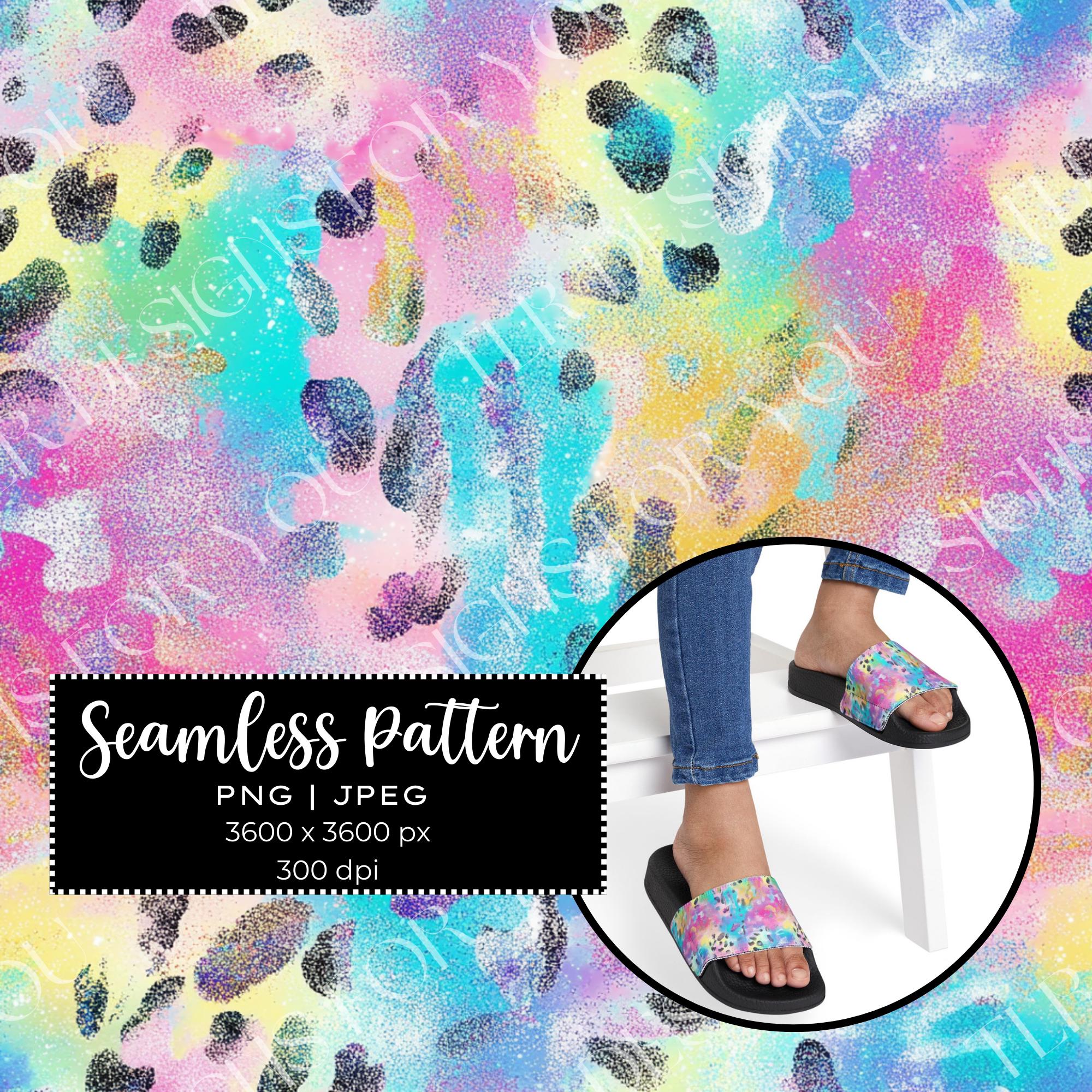 Pastel Glitter Bright Leopard Print Digital Seamless Pattern for ...