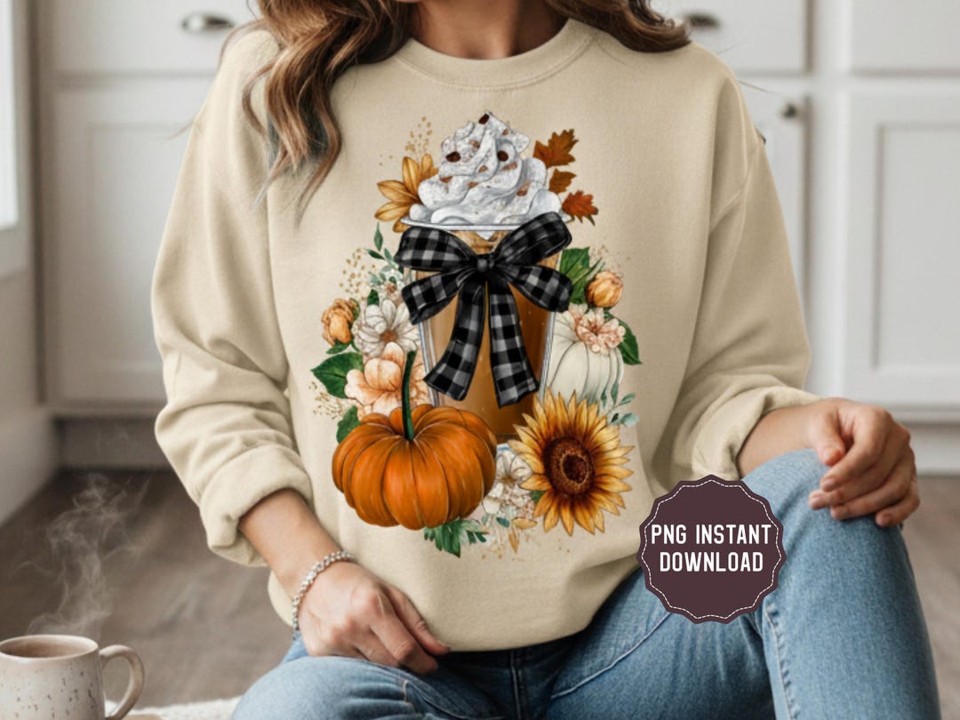Pumpkin Spice Latte Clipart Fall Coffee PNG Cozy Autumn Drink With ...