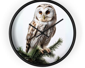 Owl Wall Clock – Majestic Bird Clock for Nature Lovers, Rustic Home Decor, Wildlife Wall Art Clock