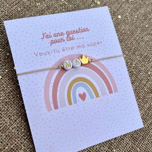 Godmother request card and bracelet