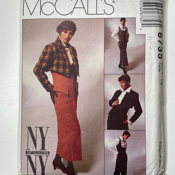 McCalls 6735 Bolero Style Outfit Sewing Pattern, Size 16, UNCUT, Bolero jacket, dress, blouse and jumpsuit