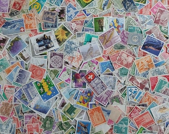 Suisse, Helvetia Stamp Packs de 200, 350, 500 différents (utilisés sur papier/menthe) - Choisissez une quantité