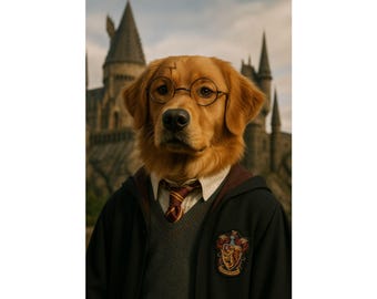 Póster de mascota con IA totalmente personalizado: cualquier persona, personaje, programa, época, lugar, etc. Impresión de arte de pared de perro/gato/animal con IA personalizada, retrato de mascota personalizado