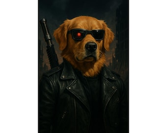 Póster de mascota con IA totalmente personalizado: cualquier persona, personaje, programa, época, lugar, etc. Impresión de arte de pared de perro/gato/animal con IA personalizada, retrato de mascota personalizado