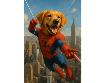 Póster de mascota con IA totalmente personalizado: cualquier persona, personaje, programa, época, lugar, etc. Impresión de arte de pared de perro/gato/animal con IA personalizada, retrato de mascota personalizado
