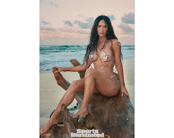 Matt Vertikale Poster, Megan Fox Sports Illustated Swim Poster, Wandkunst, Dekoration, Schlafzimmer Poster, Geschenk für Sie, Promi Poster
