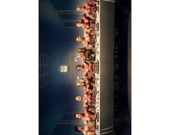 Póster divertido de culturistas de "La última cena de proteínas", Arnold Schwarzenegger, gimnasio, plaza, Ronnie Coleman, fitness, levantamiento de pesas