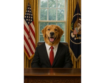 Póster de mascota con IA totalmente personalizado: cualquier persona, personaje, programa, época, lugar, etc. Impresión de arte de pared de perro/gato/animal con IA personalizada, retrato de mascota personalizado