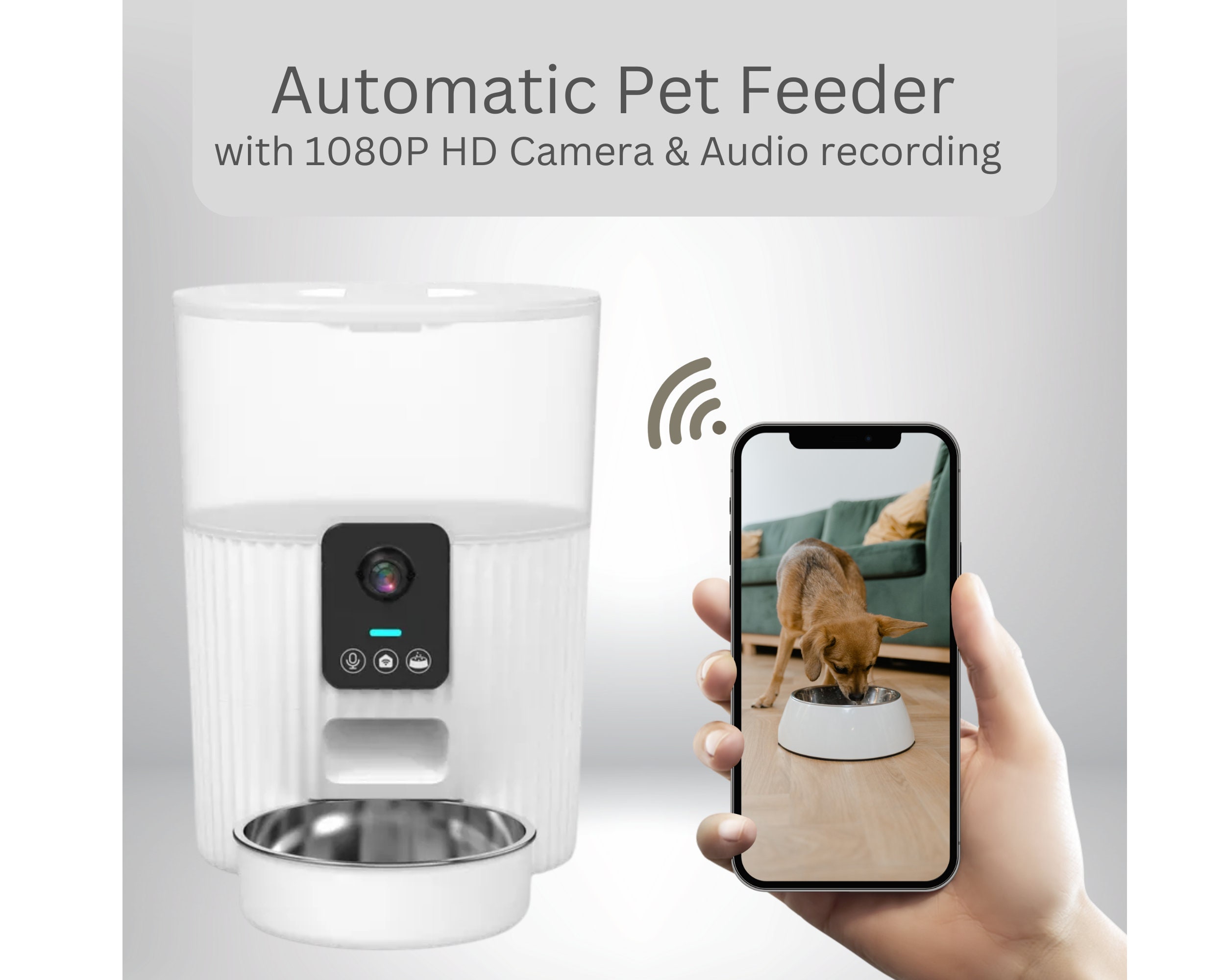 Smart Pet Feeder, Automatic Pet Feeder - with 1080P HD Camera