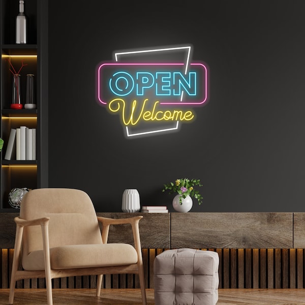 Battery Operated Open Sign Etsy