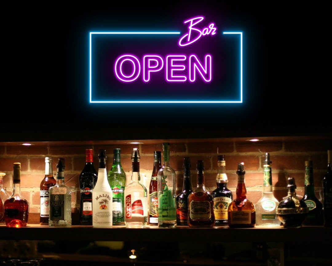 Bar Open Party Pub Neon Signs Bar Led Lightspub Sign Etsy