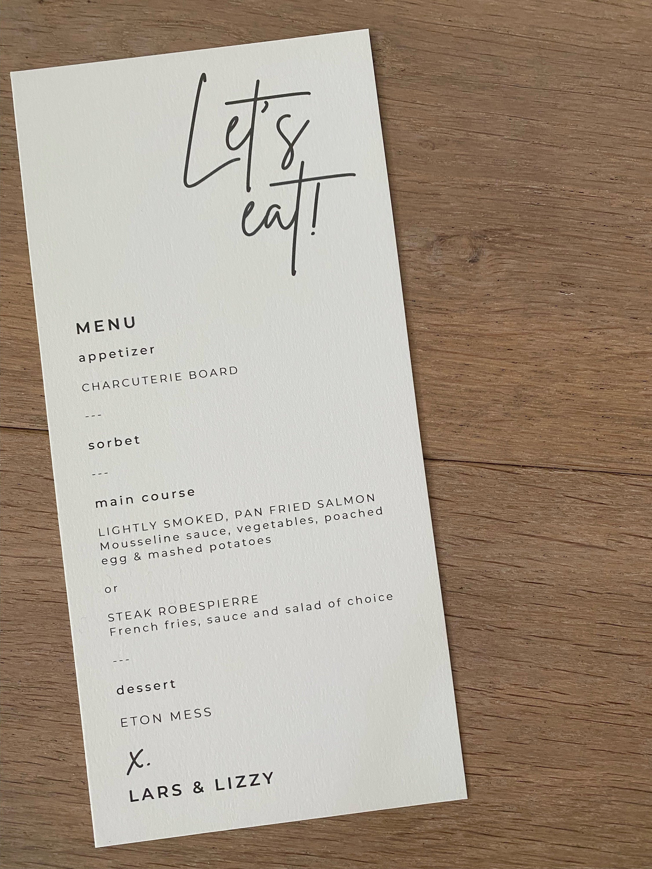 Wedding Menus Etsy Uk