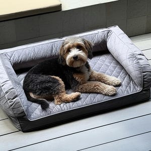 Orthopedic Memory Foam Dog Bed: Waterproof Plush Cover, Anti-Slip Base (43&quot;x31&quot;)
