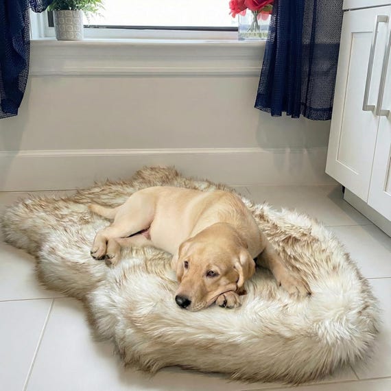 Luxury Faux Fur Orthopedic Dog Bed, Washable Waterproof Cover Medium, Large, Extra Large