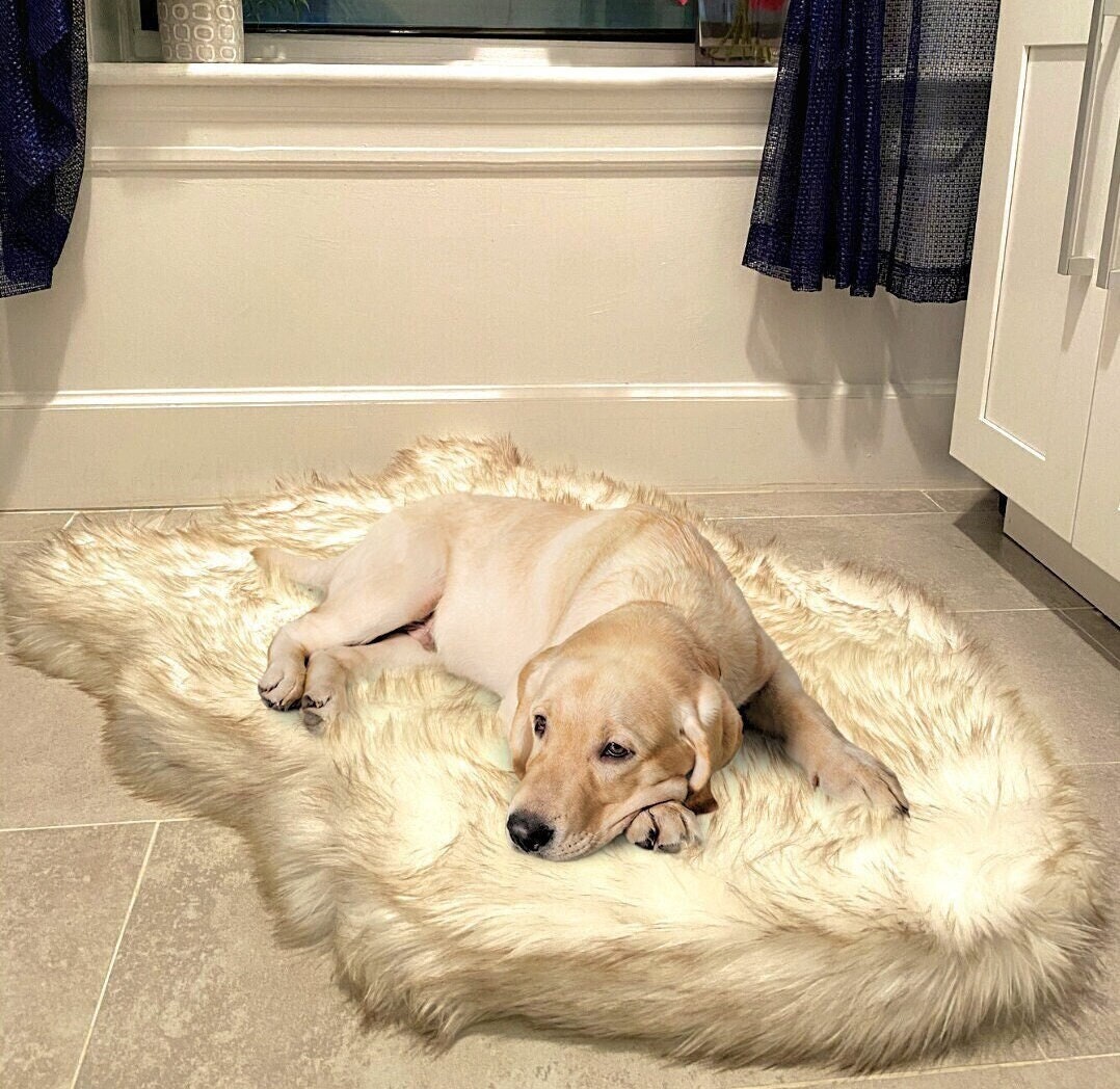 Fur rug dog bed discount