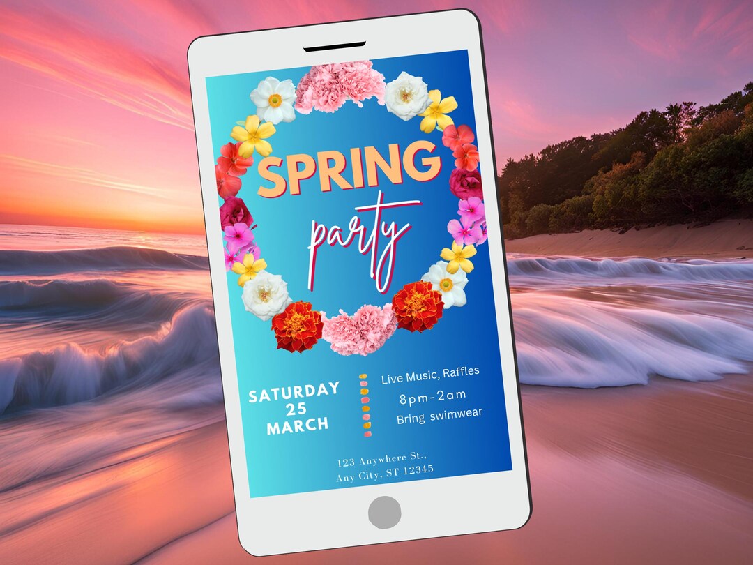 Spring Break Party Invitation - Etsy
