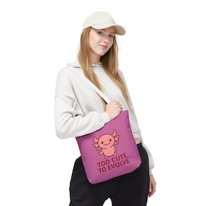 Axolotl Lover Tote Bag, Animal Lover Shopping Bag, Fun Animal Accessories, Cute Axolotl Addict Gift, Reusable Grocery Bag,