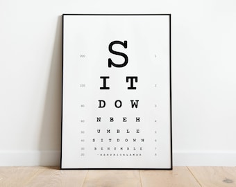 Hip Hop | Kendrick Lamar Humble - Optometry Wall Art, Optometrist Gifts, Eye Chart