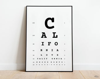 Hip Hop Tupac California Love - Optometry Wall Art, Optometrist Gifts, Eye Chart