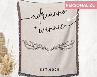 Personalisierte Jubiläum gewebte Decke, individuelles Hochzeitsgeschenk