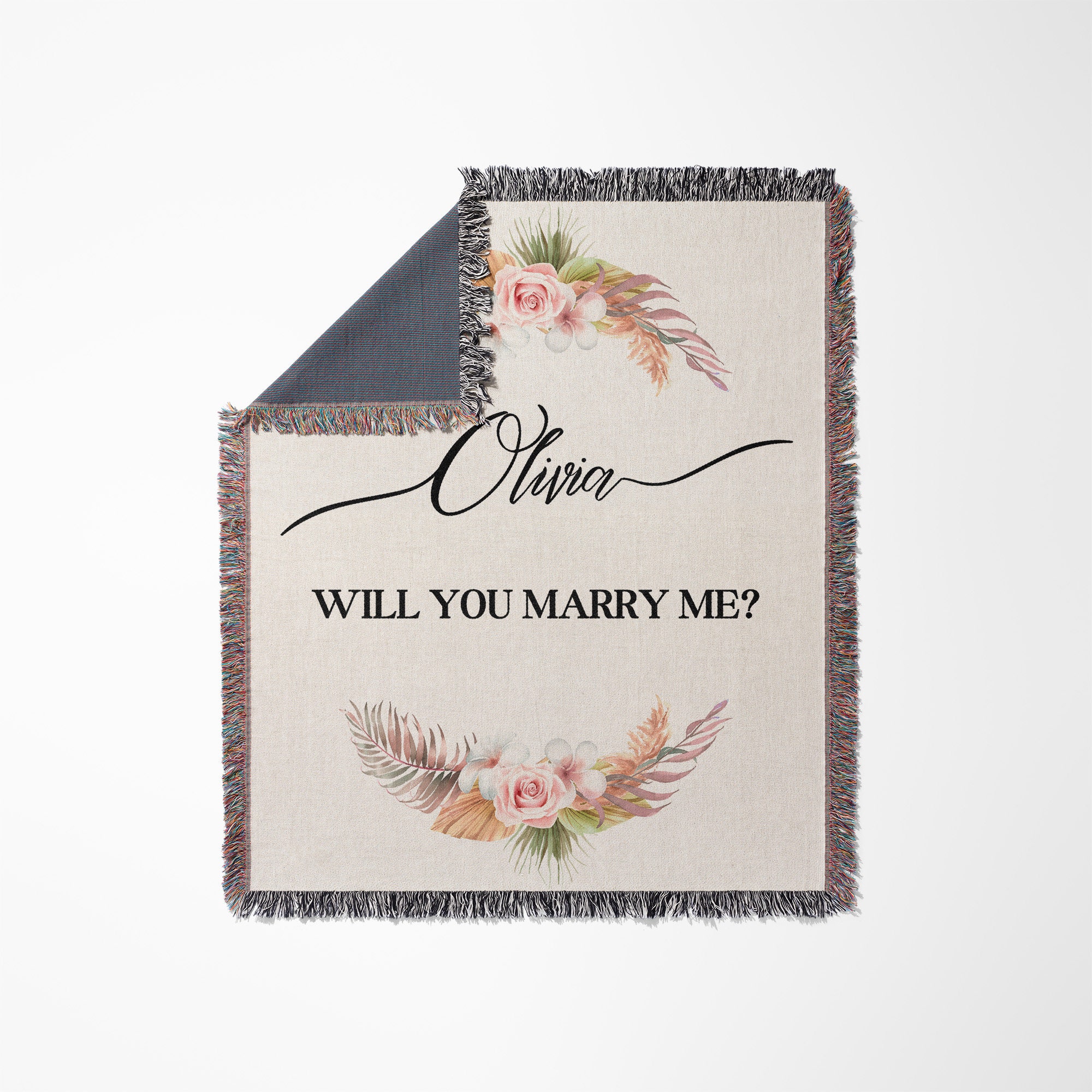 Wood Heart Wedding Proposal - Will You Marry Me Sherpa Blanket