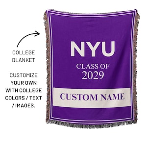 Custom college blanket dorm party, decor college university congratulations gift throw blanket