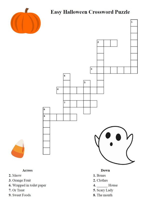 Easy halloween word search and crossword bundle with answer key - etsy