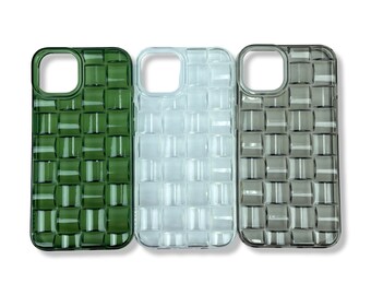 Clear Colorful Weave Basket Pattern iPhone 11/12/13/14 Mini Plus Pro Max Protective Case