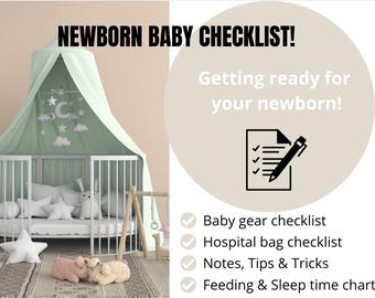 Neugeborenen Checkliste für Schwangere (Werdende Mütter) - zum sofortigen Download, bearbeitbare Datei