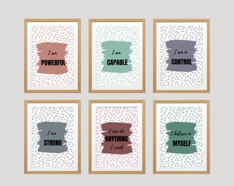 Kinderzimmer motivierende Zitat Drucke: Pastell Kunst, 6er Set (digitaler Download)