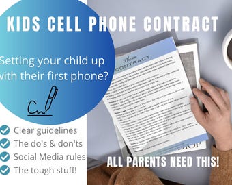 Bearbeitbare Handy-Vertragsvorlage: Kids Erstkommunion-Vereinbarung (printable/digital Download