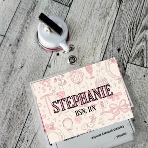 Custom Nurse Badge Name Tag / Badge Buddy/ Badge Reel Name Card/ Badge Back/ Custom Nurse Gift/ laminated badge back