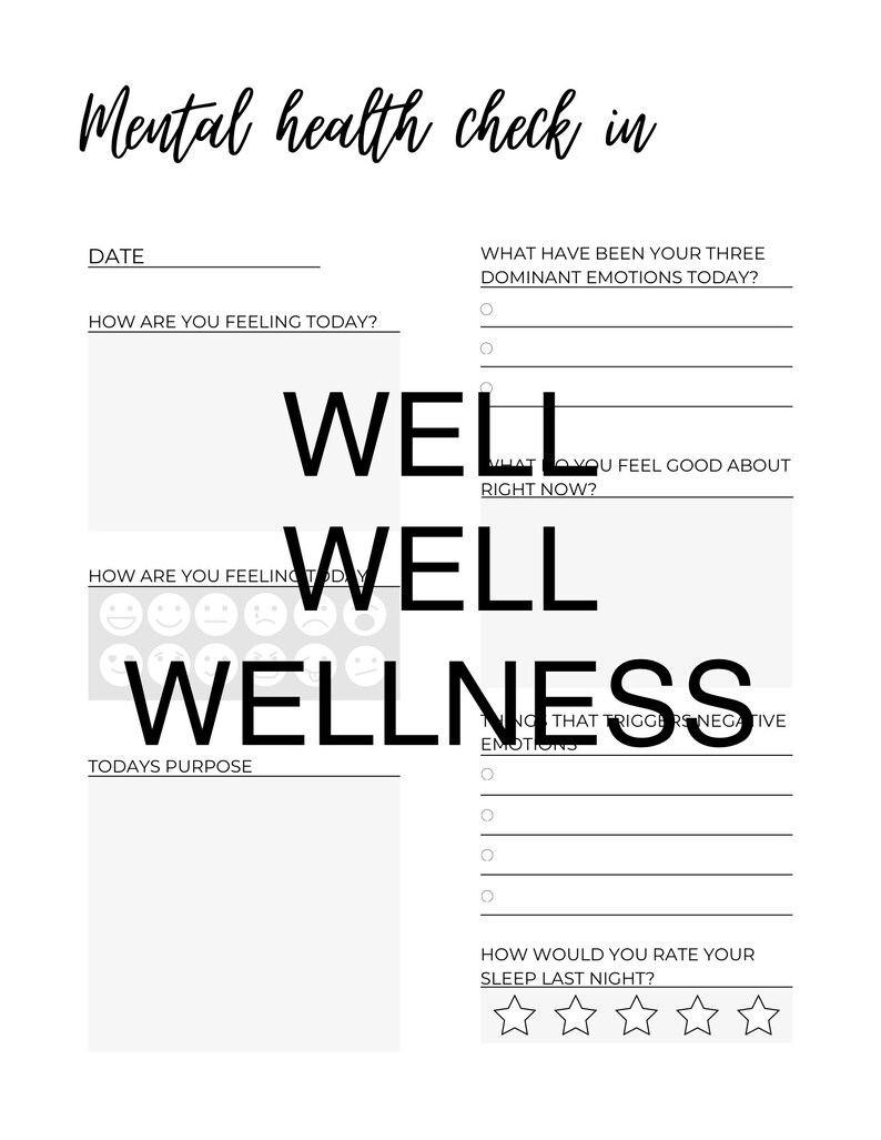 Mental Health Check In Etsy Mental Health Check In Etsy