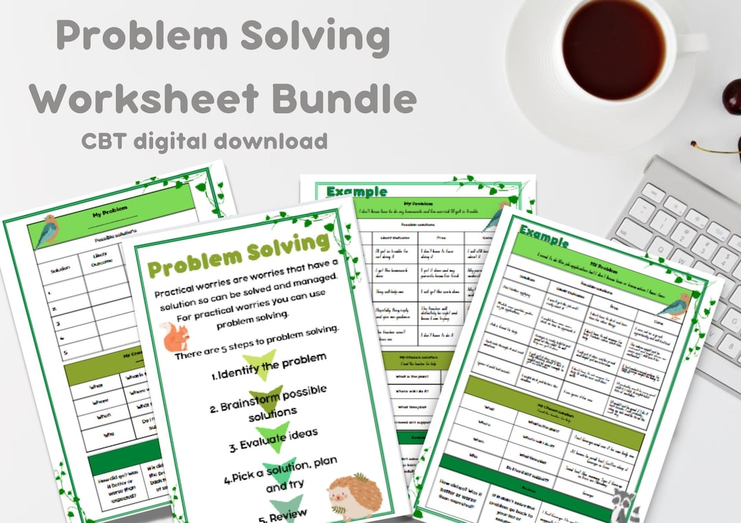 Cbt worksheet problem solving therapy worksheet psychology resources