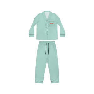 The Life of a Tired Girl Mint Satin Pajama Set, Women's Two-Piece Loungewear Swiftie Gift