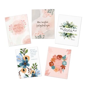 Cartões comemorativos Salmos 56:3 Multi-Design (pacote com 5) com envelopes