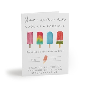 Cool wie eine Eis am Stil Bibel lesen Kinder-Grußkarte (8, 16 und 24 Stück) mit Umschlägen Zeuge Zeuge Geschenk