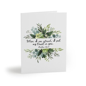 Quando ho paura, ripongo la mia fiducia in te Biglietto d'auguri foglia verde Biglietti d'auguri Testimone di Geova (8, 16 e 24 pezzi) con buste