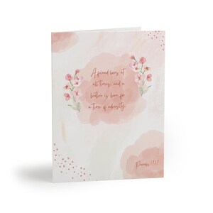 Cartões de amizade rosa floral provérbios versículo bíblico (8, 16 e 24 unidades) com envelopes cartões religiosos presente testemunha de Jeová